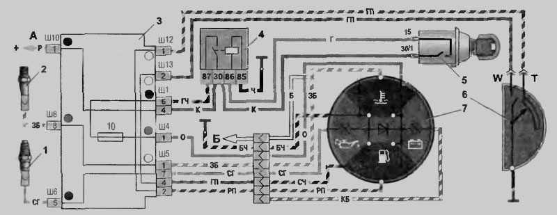 Схема подключения приборки ваз 2105