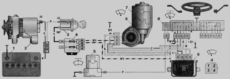 Схема стеклоочистителя ваз 2101